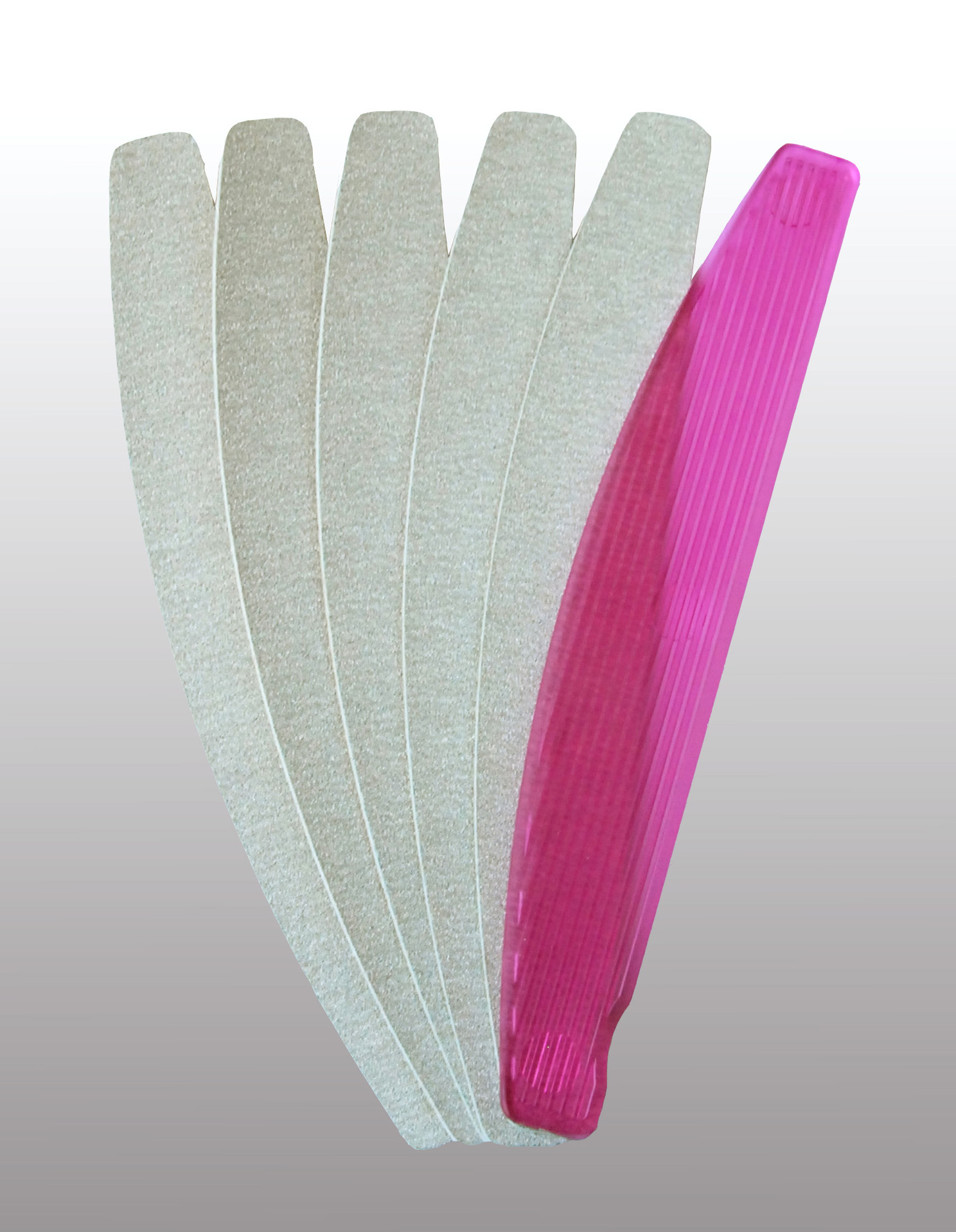 Einweg_Kunststoff_HalbmondbDhuh2mXSOV30 Einwegfeile, Halbmond Korn 150 (mittel), Long Life, für Kunststoffboard, 10er Pakete